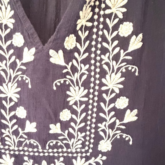Talbots Navy Embroidered Tunic - Picture 3 of 5